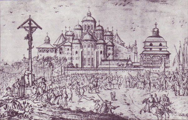 Sofievskiy Cathedral. Drawing by A. van Westerveldt. 1651 .